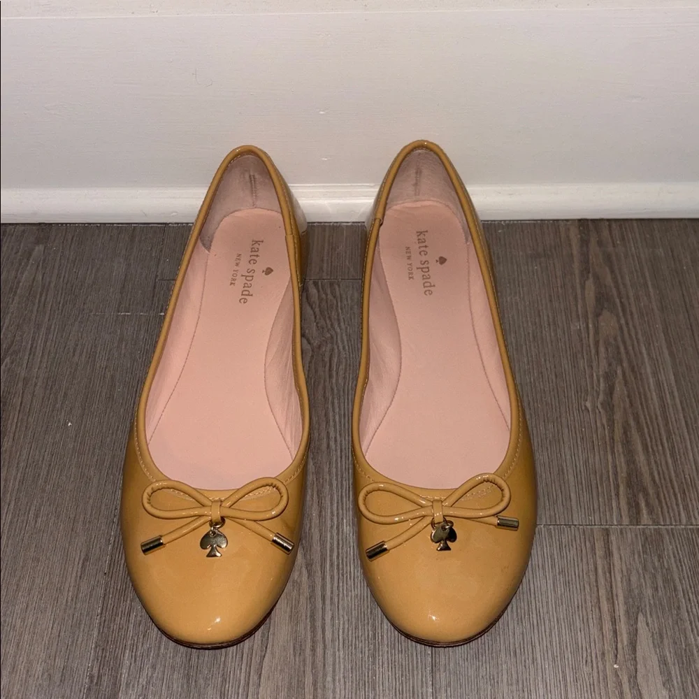Kate Spade Camel Patent Leather Ballet Flats
